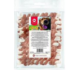 MACED RABBIT WRAPPED RAWHIDE STICKS - DOG CHEW - 500 G