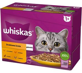 WHISKAS SACHET JELLY POULTRY, DUCK, TURKEY, CHICKEN - WET CAT FOOD - 12X85 G