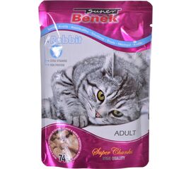 SUPER BENEK RABBIT IN SAUCE - WET CAT FOOD - 100 G