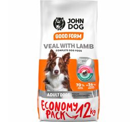JOHN DOG GOOD FORM ADULT MEDIUM AND LARGE BREEDS VEAL WITH LAMB - DRY DOG FOOD - 12 KG