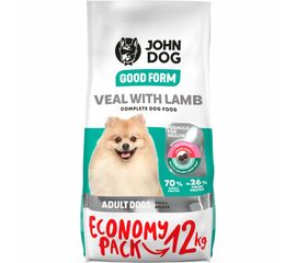 JOHN DOG GOOD FORM ADULT MINI  VEAL WITH LAMB - DRY DOG FOOD - 12 KG