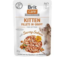 BRIT CARE CAT KITTEN SAVORY SALMON POUCH 85G