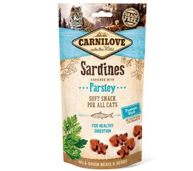 CARNILOVE SEMI-MOIST SNACK SARDINES & PARSLEY - CAT TREAT WITH SARDINES AND PARSLEY - 50 G
