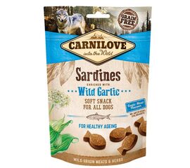 CARNILOVE SEMI MOIST SNACK SARDINES ENRICHED WITH WILD GARLIC - DOG TREAT WITH SARDINES AND GARLIC - 200 G