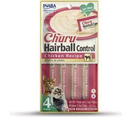 INABA CHURU HAIRBALL CHICKEN - CAT TREAT - 4X14 G