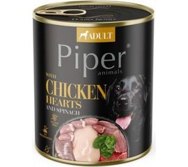 DOLINA NOTECI PIPER CHICKEN HEARTS WITH SPINACH - WET DOG FOOD - 800 G