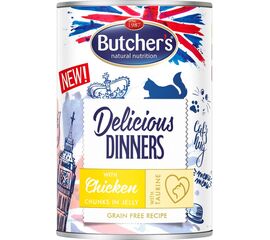 BUTCHER'S DELICIOUS DINNERS CHICKEN JELLIED PIECES - WET CAT FOOD - 400G
