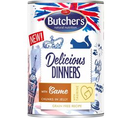 BUTCHER'S DELICIOUS DINNERS PIECES WITH VENISON IN JELLY - WET CAT FOOD - 400G