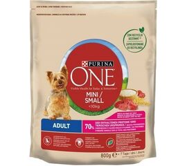 PURINA NESTLE PURINA ONE MINI ADULT BEEF, RICE - DRY DOG FOOD - 800 G