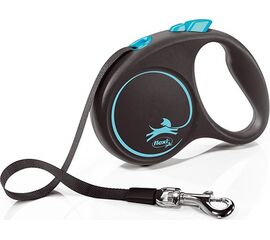 FLEXI AUTOMATIC LEASH BLACK DESIGN S 5 M, BLUE