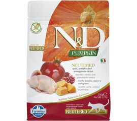 FARMINA N&D PUMPKIN CAT QUAIL AND POMEGRANATE NEUTERED ADULT - DRY CAT FOOD - 300 G
