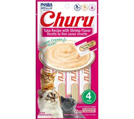 INABA CHURU TUNA WITH SHRIMP FLAVOUR - CAT TREATS - 4X14 G
