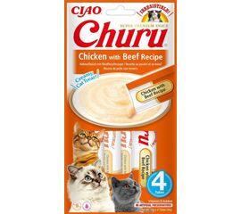 INABA CHURU CHICKEN WITH BEEF RECIPE - CAT TREATS - 4X14 G