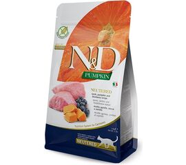 FARMINA N&D PUMPKIN CAT LAMB AND BLUEBERRY NEUTERED ADULT - DRY CAT FOOD - 1.5 KG