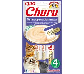 INABA CHURU TUNA WITH CLAM FLAVOUR - CAT TREATS - 4X14 G
