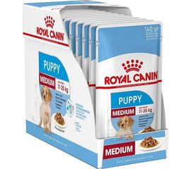ROYAL CANIN SHN MEDIUM PUPPY IN SAUCE  - WET PUPPY FOOD - 10X140G