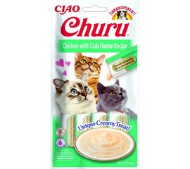 INABA CHURU CHICKEN WITH CRAB RECIPE - CAT TREATS - 4X14 G