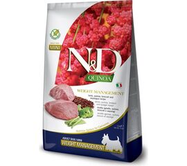 FARMINA N&D QUINOA DOG WEIGHT MANAGEMENT LAMB ADULT MINI - DRY DOG FOOD - 2.5 KG
