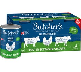 BUTCHER'S ORIGINAL MEGA PACK MIX TRIPE LOAF RECIPE - WET DOG FOOD - 6 X 400G
