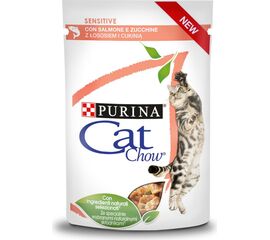 PURINA NESTLE PURINA CAT CHOW SENSITIVE GIG WITH SALMON AND ZUCCHINI IN SAUCE - WET FOOD FOR CATS - 85 G