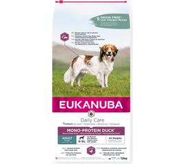 EUKANUBA DAILY CARE MONO-PROTEIN ADULT ALL BREED DUCK - DRY DOG FOOD - 12KG