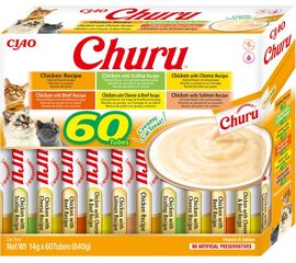 INABA CHURU VARIETY BOX CHICKEN - CAT TREATS - 60 X 14G