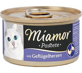 MIAMOR PASZTET MIĘSNY DLA KOTA SERCA DROBIOWE 85G