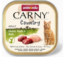 ANIMONDA CARNY COUNTRY CHICKEN, VEAL + VENISON - WET CAT FOOD - 100 G