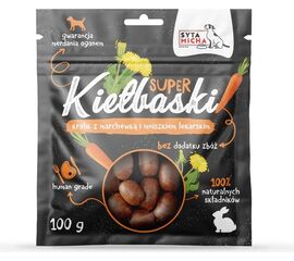 SYTA MICHA GREAT SAUSAGES WITH RABBIT, CARROT AND DANDELION - DOG TREAT - 100G