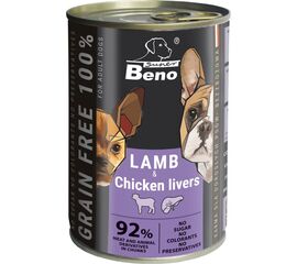CERTECH SUPER BENO LAMB WITH CHICKEN LIVERS - WET DOG FOOD - 415G