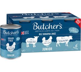 BUTCHER'S ORIGINAL JUNIOR MEGA PACK MIX - WET DOG FOOD - 6 X 400G