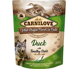 CARNILOVE DOG POUCH DUCK & TIMOTHY GRASS - WET DOG FOOD - 300G
