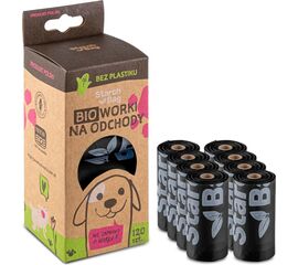 STARCH BAG STARCHBAG BIO COMPOSTABLE POOP BAGS BLACK – 8X15 PCS