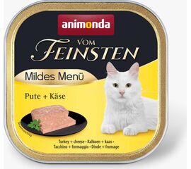 ANIMONDA VOM FEINSTEN ADULT MILDES MENU TURKEY WITH CHEESE - WET CAT FOOD - 100G