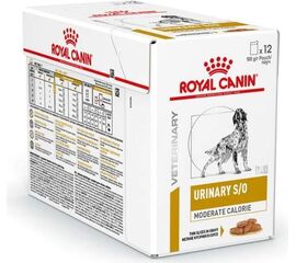 ROYAL CANIN URINARY S/O MODERATE CALORIE WET DOG FOOD CHUNKS IN SAUCE 12X100 G