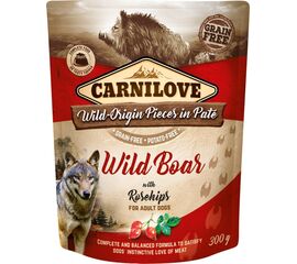 CARNILOVE DOG POUCH WILD BOAR & ROSEHIPS - WET DOG FOOD - 300G