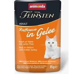 ANIMONDA VOM FEINSTEN ADULT RAFFINESSE IN JELLY RICH IN CHICKEN WITH TURKEY - WET FOOD FOR CATS - 85G