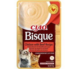 INABA CIAO BISQUE CHICKEN WITH BEEF - CAT TREATS - 12 X 40G