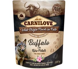 CARNILOVE DOG POUCH WILD BUFFALO & ROSE PETALS - WET DOG FOOD - 300G