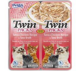 INABA CAT TWIN TUNA WITH CHICKEN IN BROTH – CAT TREAT – 2X40G