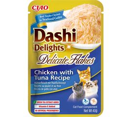 INABA CAT DASHI DELIGHTS DELICATE FLAKES CHICKEN WITH TUNA - CAT TREAT - 40G