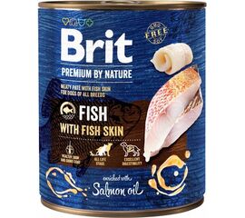 BRIT PREMIUM BY NATURE FISH&FISH SKIN - MOKRA KARMA DLA PSA - 800G