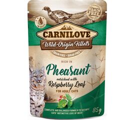 CARNILOVE CAT POUCH WET CAT FOOD PHEASANT, RASPBERRY LEAF 85 G