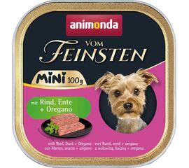 ANIMONDA VOM FEINSTEN ADULT MINI BEEF, DUCK AND OREGANO - WET DOG FOOD - 100G