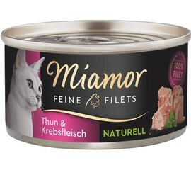 MIAMOR FEINE FILETS NATURELL TUNA WITH CRAB - WET CAT FOOD - 80G