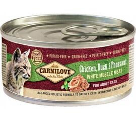 CARNILOVE CAT CHICKEN, DUCK & PHEASANT WHITE MUSCLE MEAT – WET FOOD FOR CATS – 100 G