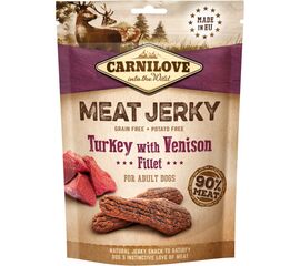 CARNILOVE MEAT JERKY TURKEY WITH VENISON - DOG SNACK - 100 G