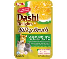INABA CAT DASHI DELIGHTS SILKY BROTH CHICKEN WITH TUNA & SCALLOP - CAT TREAT - 40G