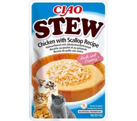INABA CIAO STEW CHICKEN & SCALLOP - CAT TREATS - 12X40G