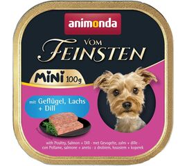 ANIMONDA VOM FEINSTEN ADULT MINI POULTRY, SALMON AND DILL - WET DOG FOOD - 100G